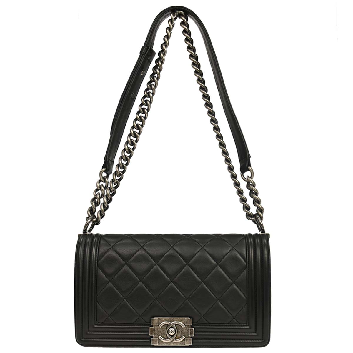 Boy Chanel Black Lambskin Medium Shoulder Bag