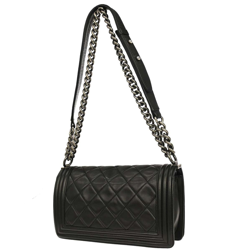 Boy Chanel Black Lambskin Medium Shoulder Bag