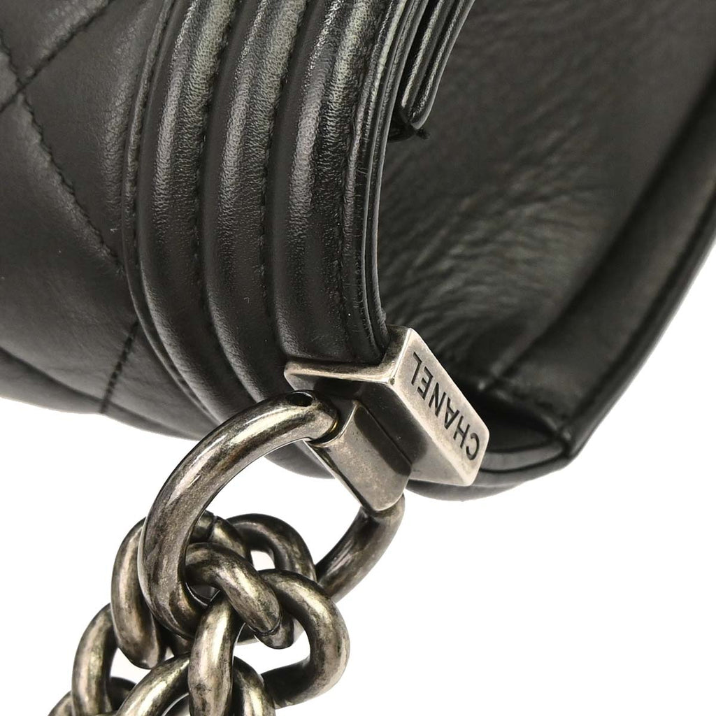 Boy Chanel Black Lambskin Medium Shoulder Bag