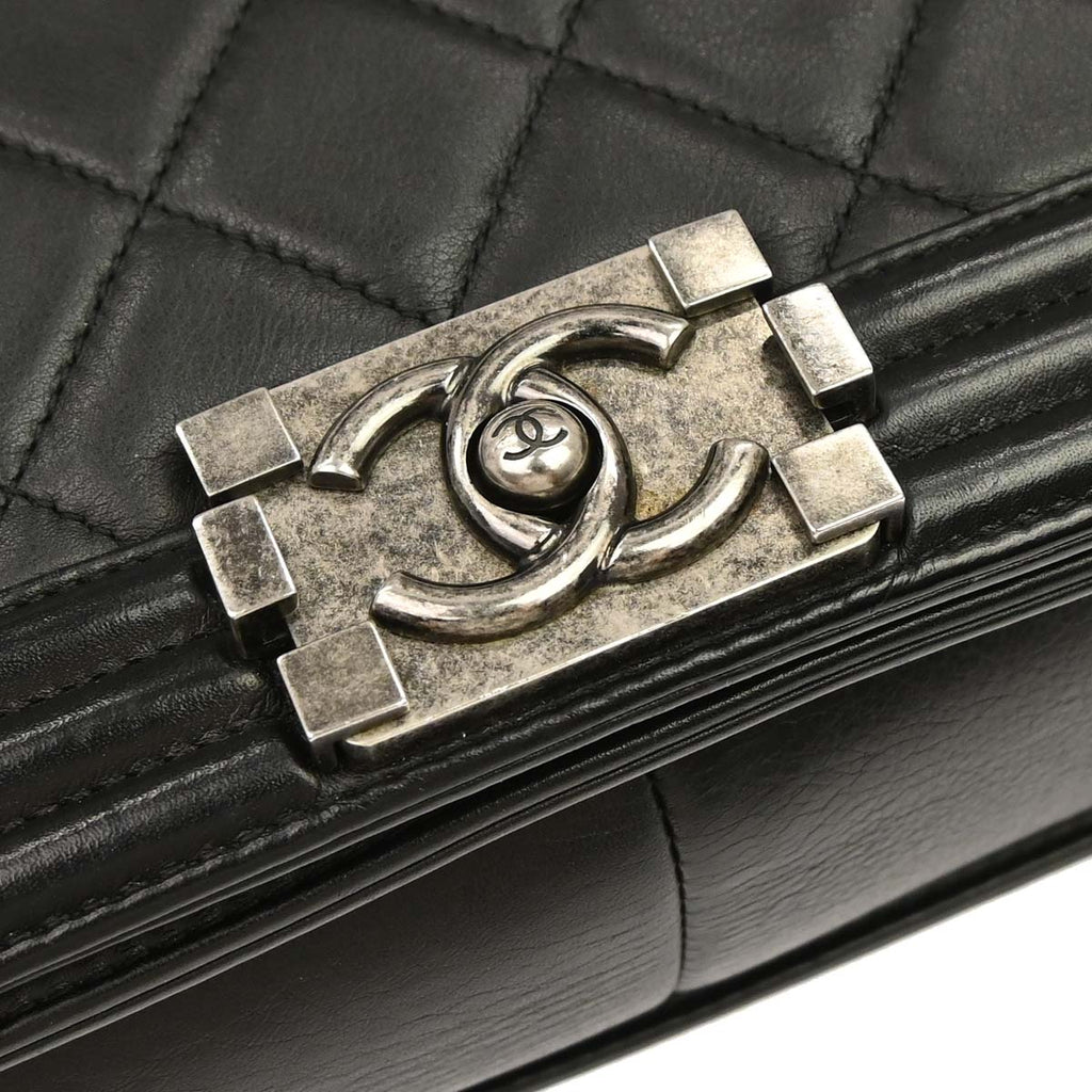 Boy Chanel Black Lambskin Medium Shoulder Bag