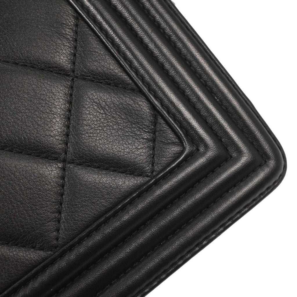 Boy Chanel 2014 Black Lambskin Medium Shoulder Bag