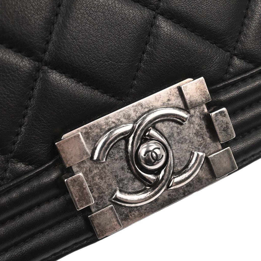 Boy Chanel 2014 Black Lambskin Medium Shoulder Bag