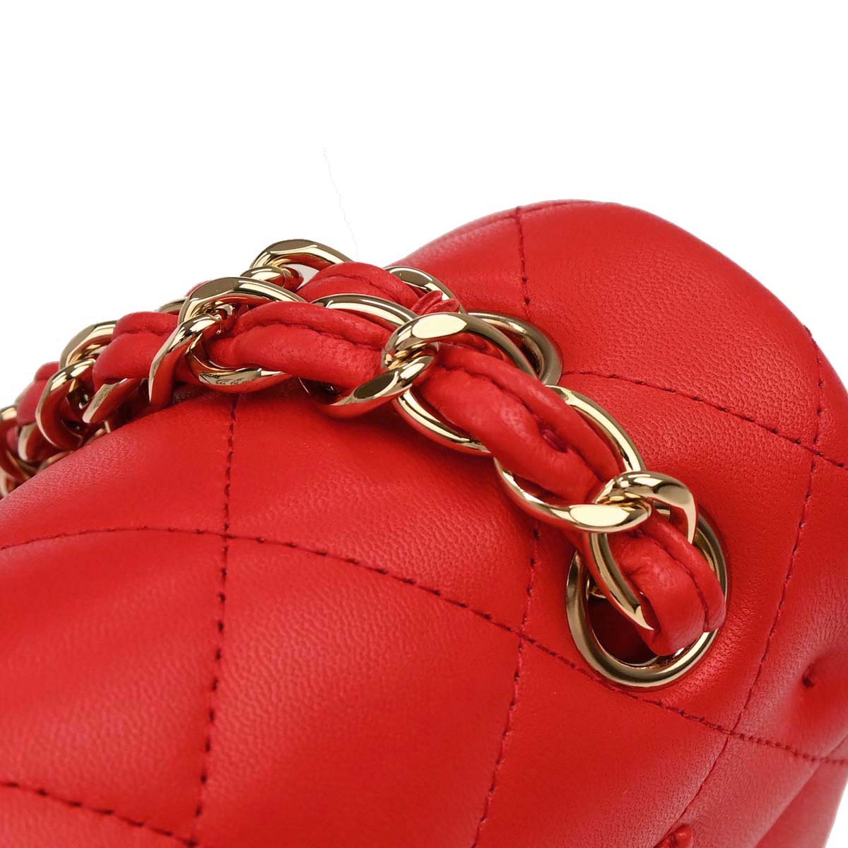 Chanel Red Lambskin Jumbo Classic Double Flap Shoulder Bag