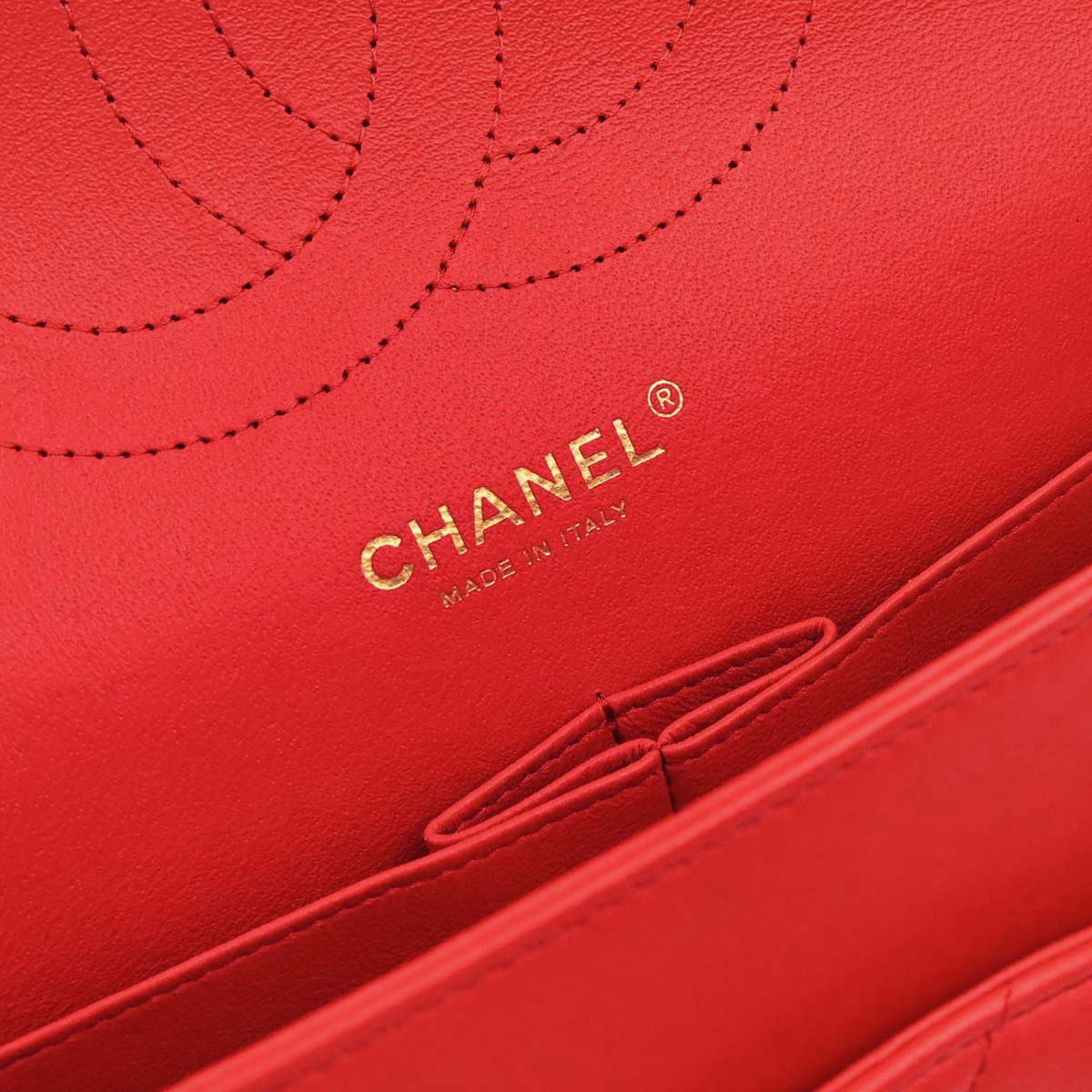 Chanel Red Lambskin Jumbo Classic Double Flap Shoulder Bag