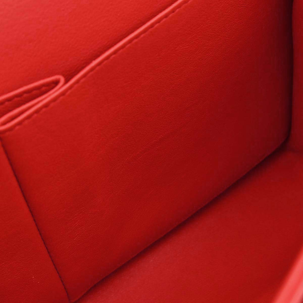 Chanel Red Lambskin Jumbo Classic Double Flap Shoulder Bag
