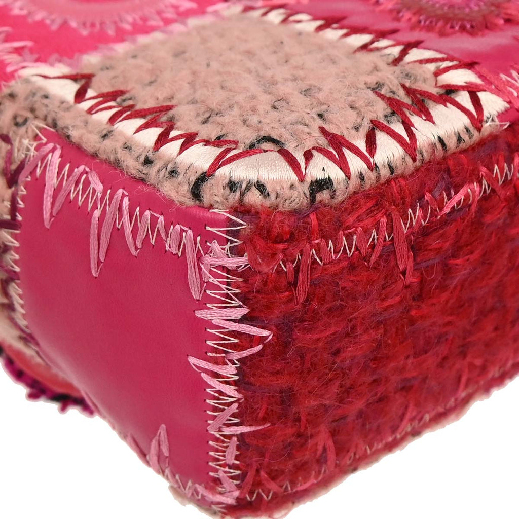 Chanel Pink Tweed Patchwork Shoulder Bag