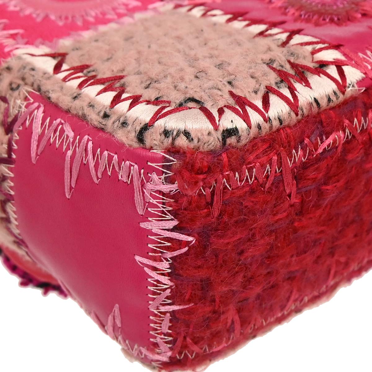 Chanel Pink Tweed Patchwork Shoulder Bag