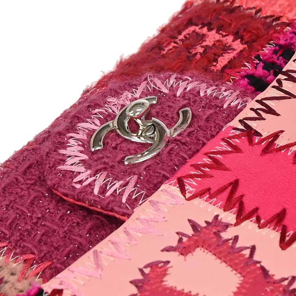 Chanel Pink Tweed Patchwork Shoulder Bag