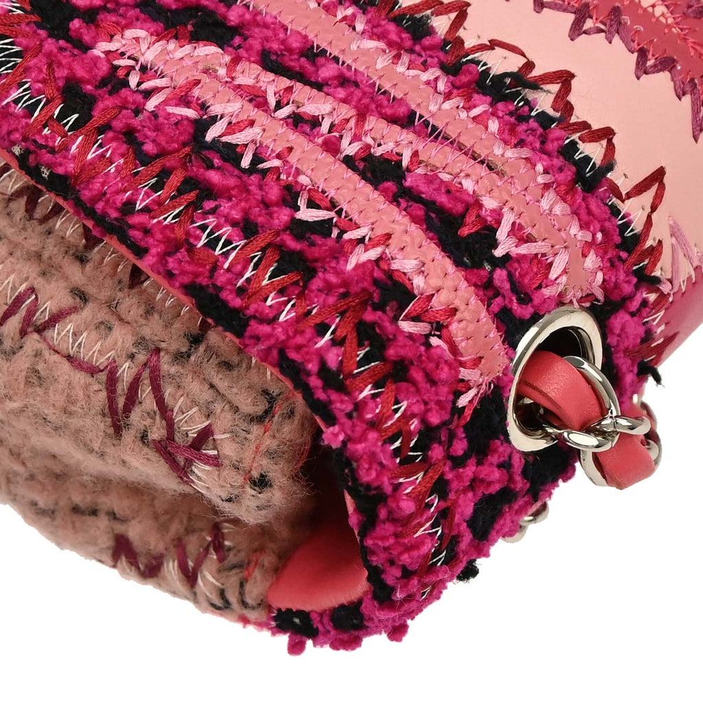 Chanel Pink Tweed Patchwork Shoulder Bag