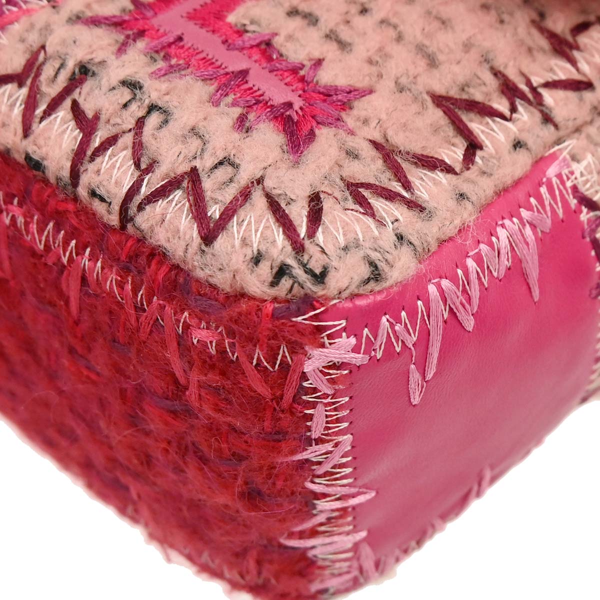 Chanel Pink Tweed Patchwork Shoulder Bag