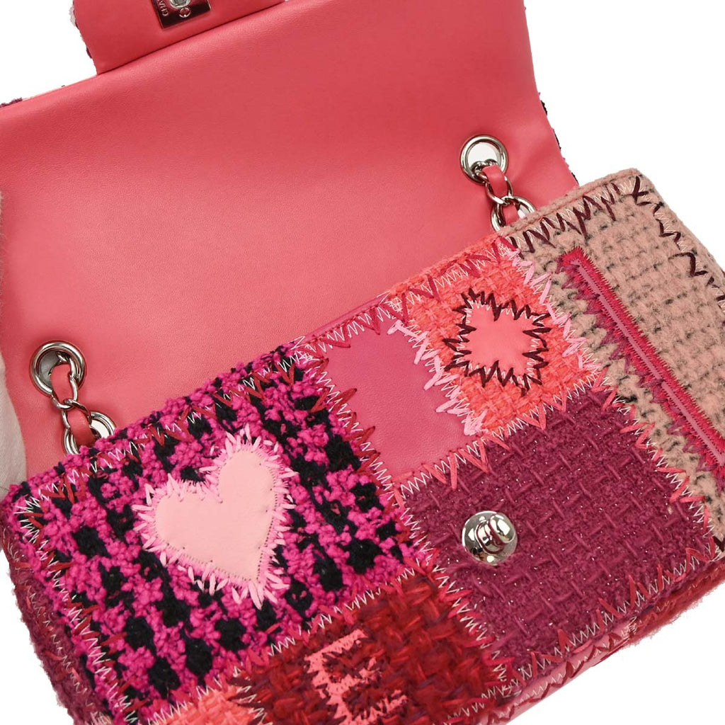 Chanel Pink Tweed Patchwork Shoulder Bag