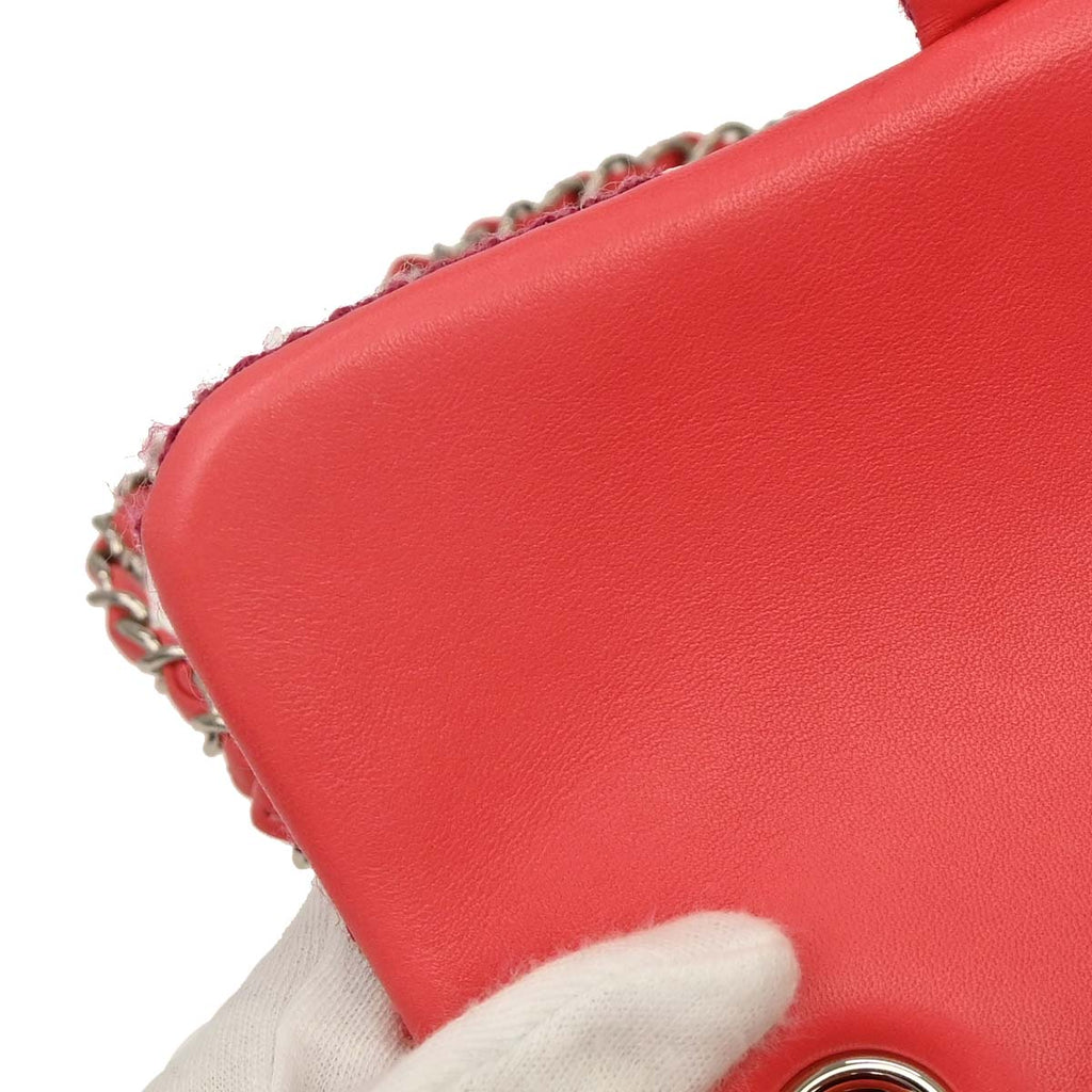 Chanel Pink Tweed Patchwork Shoulder Bag