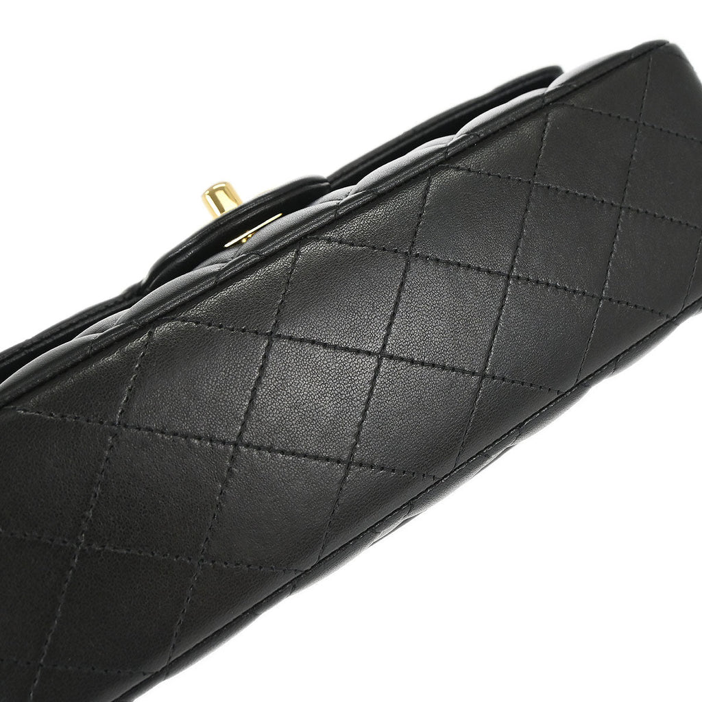 Chanel 2014-2015 Black Lambskin Medium Classic Double Flap Shoulder Bag