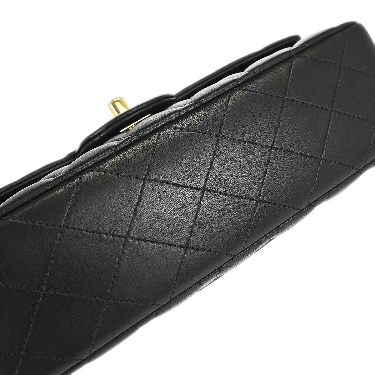 Chanel 2014-2015 Black Lambskin Medium Classic Double Flap Shoulder Bag