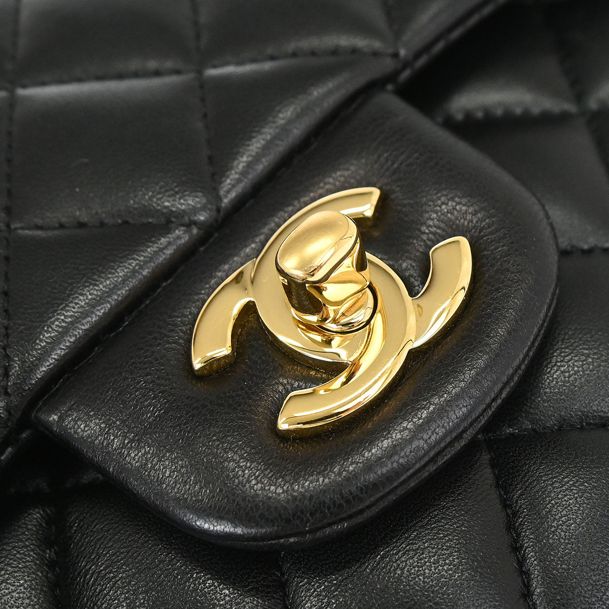 Chanel 2014-2015 Black Lambskin Medium Classic Double Flap Shoulder Bag
