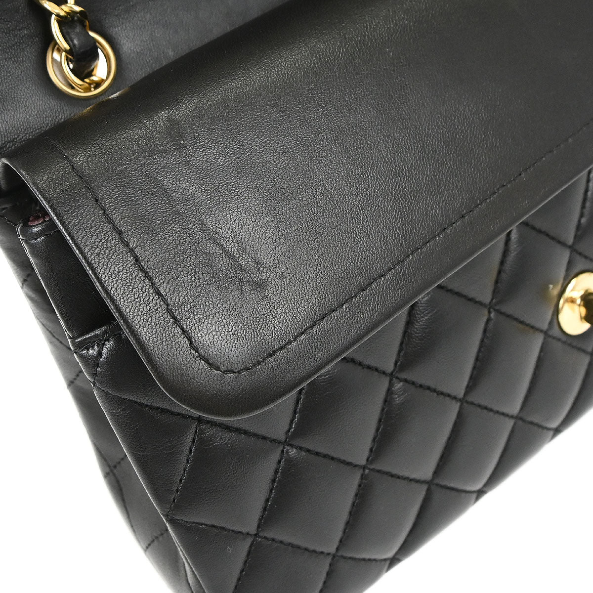 Chanel 2014-2015 Black Lambskin Medium Classic Double Flap Shoulder Bag
