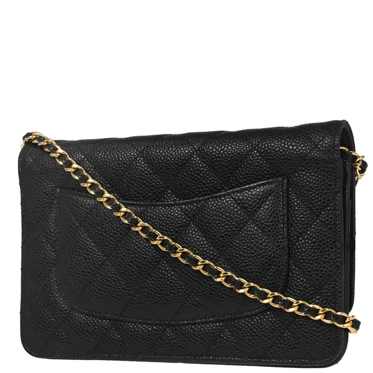 Chanel 2015-2016 Black Caviar Skin Classic WOC Wallet on Chain Bag