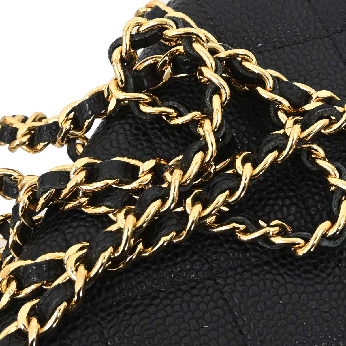 Chanel 2015-2016 Black Caviar Skin Classic WOC Wallet on Chain Bag