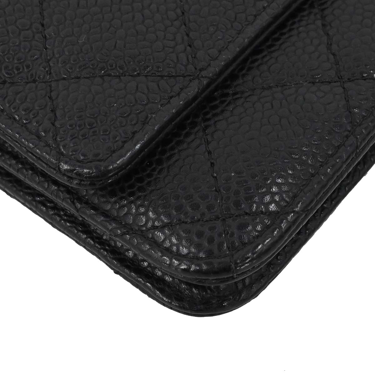 Chanel 2015-2016 Black Caviar Skin Classic WOC Wallet on Chain Bag