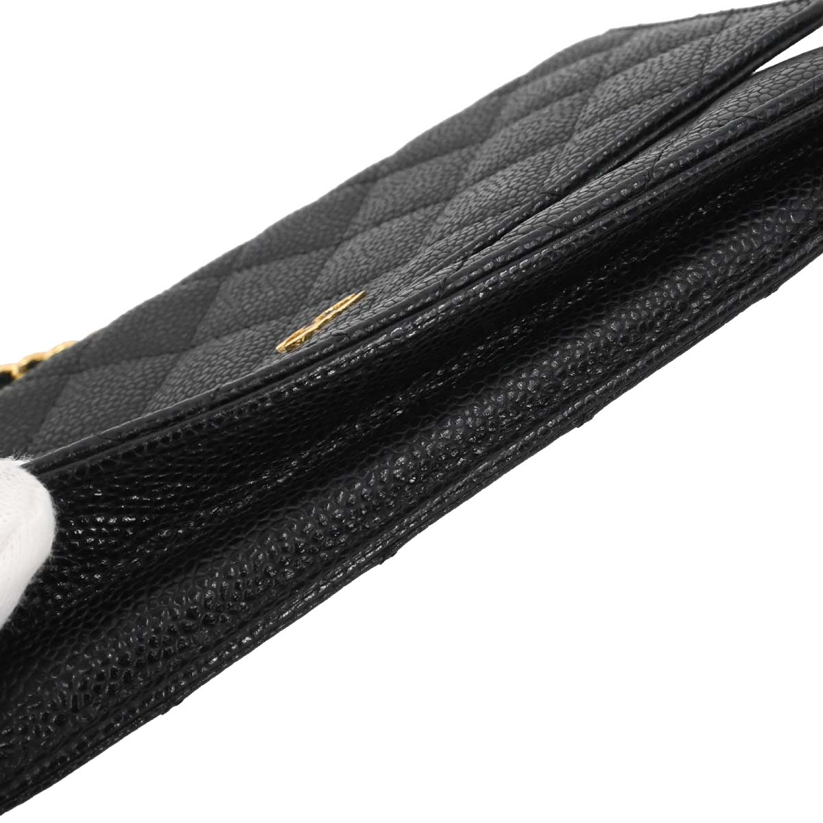 Chanel 2015-2016 Black Caviar Skin Classic WOC Wallet on Chain Bag