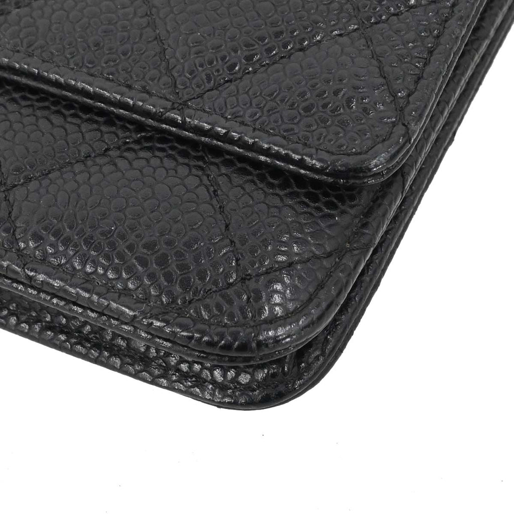 Chanel 2015-2016 Black Caviar Skin Classic WOC Wallet on Chain Bag
