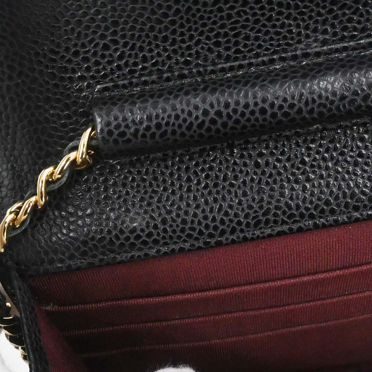 Chanel 2015-2016 Black Caviar Skin Classic WOC Wallet on Chain Bag