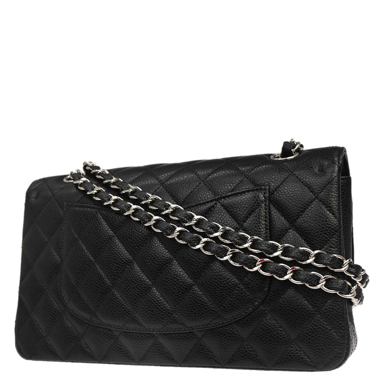 Chanel 2012 Black Caviar Medium Classic Double Flap Shoulder Bag