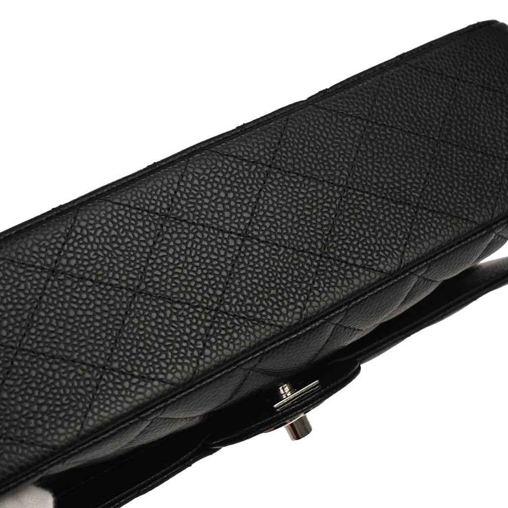 Chanel 2012 Black Caviar Medium Classic Double Flap Shoulder Bag