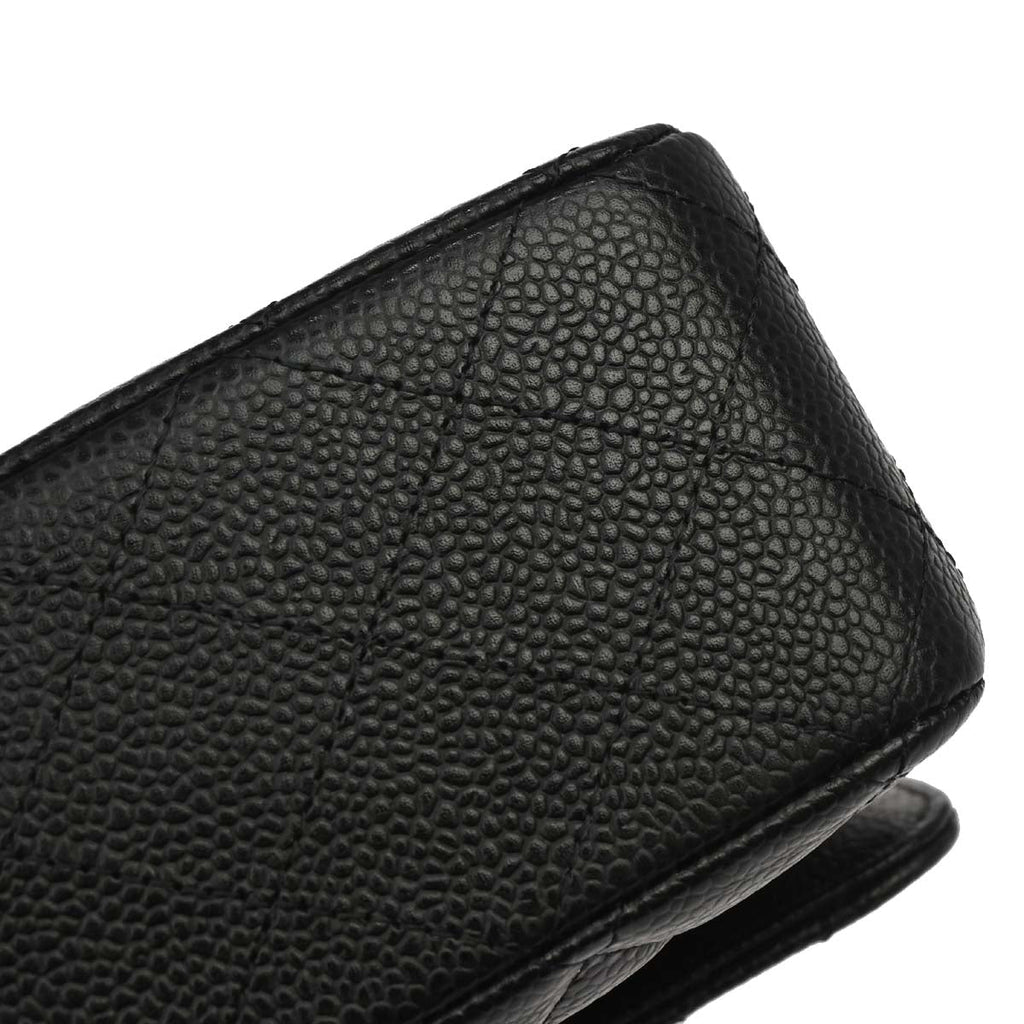 Chanel 2012 Black Caviar Medium Classic Double Flap Shoulder Bag