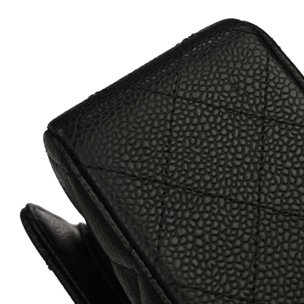 Chanel 2012 Black Caviar Medium Classic Double Flap Shoulder Bag