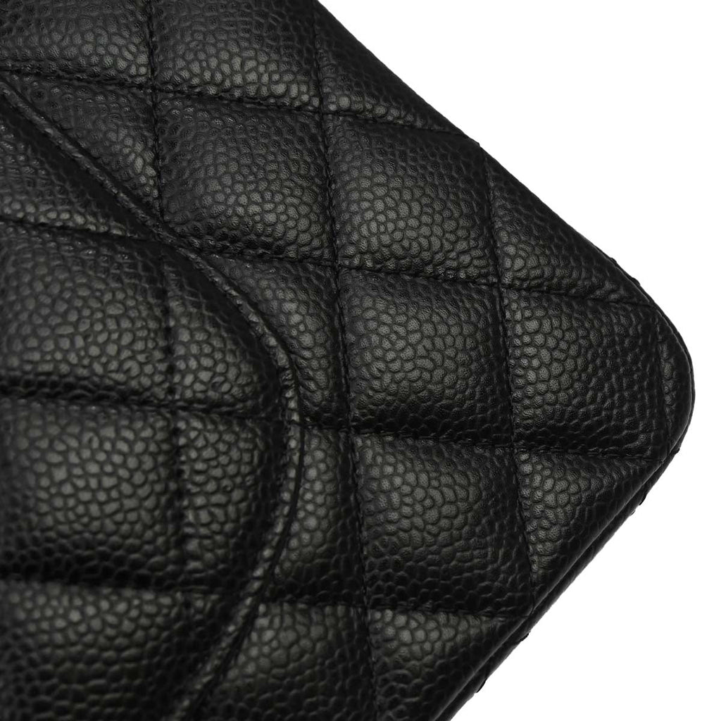 Chanel 2012 Black Caviar Medium Classic Double Flap Shoulder Bag