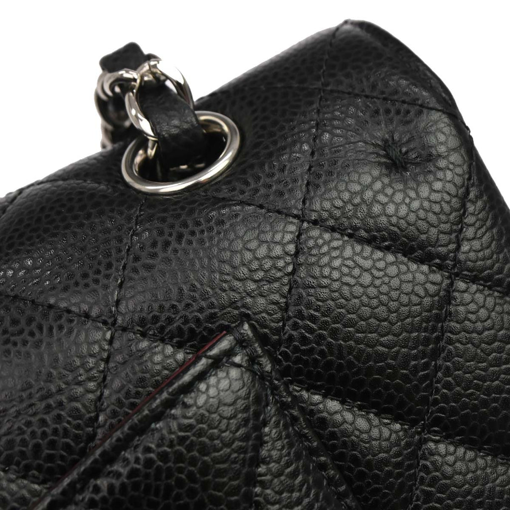 Chanel 2012 Black Caviar Medium Classic Double Flap Shoulder Bag