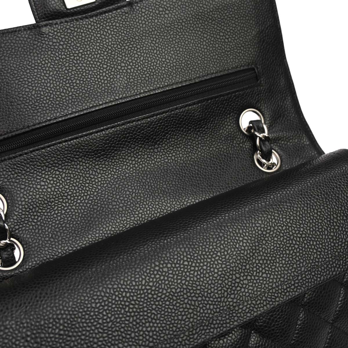 Chanel 2012 Black Caviar Medium Classic Double Flap Shoulder Bag