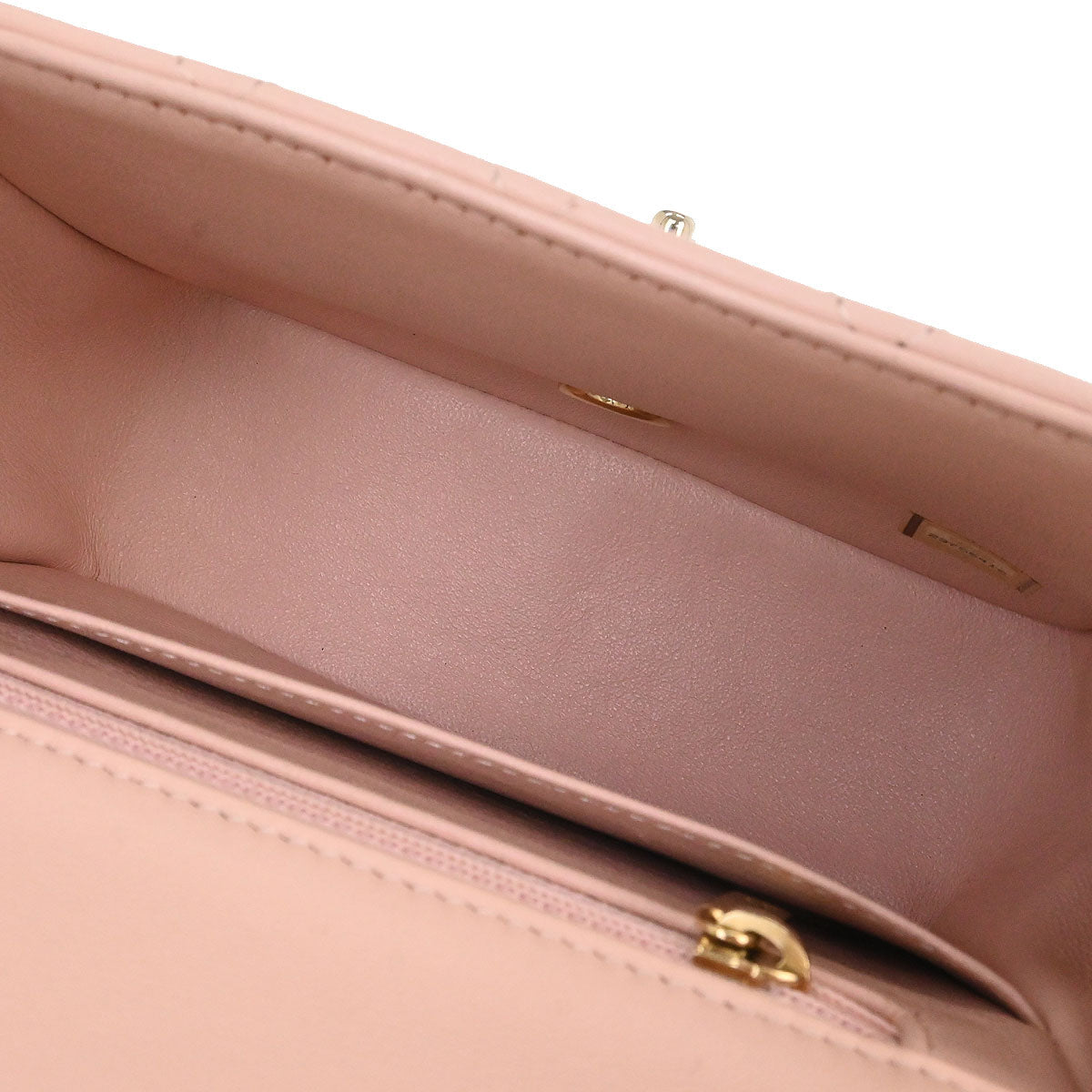 Chanel 2017 Pink Lambskin Mini Classic Square Flap Shoulder Bag