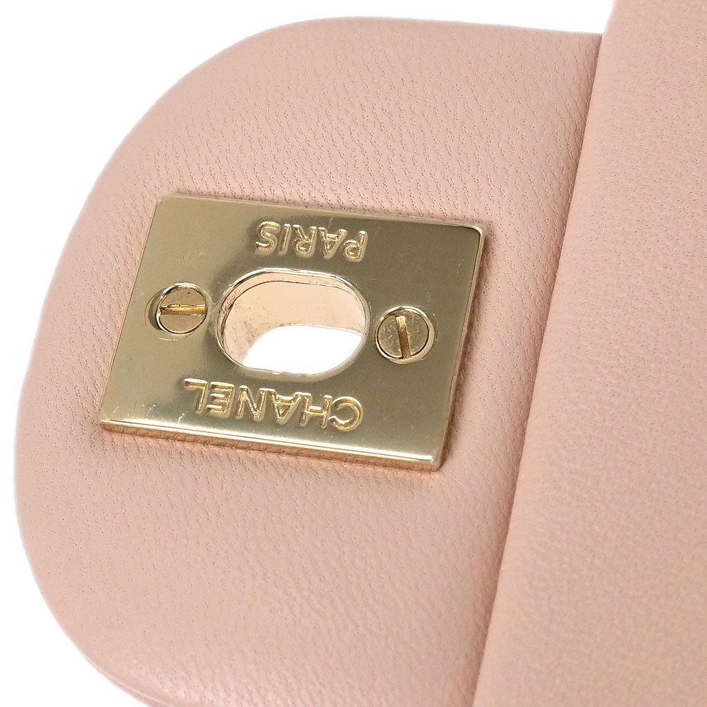 Chanel 2017 Pink Lambskin Mini Classic Square Flap Shoulder Bag