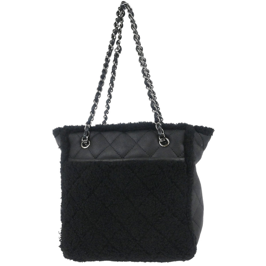 Chanel 2018-2019 Black Mouton Chain Tote Bag