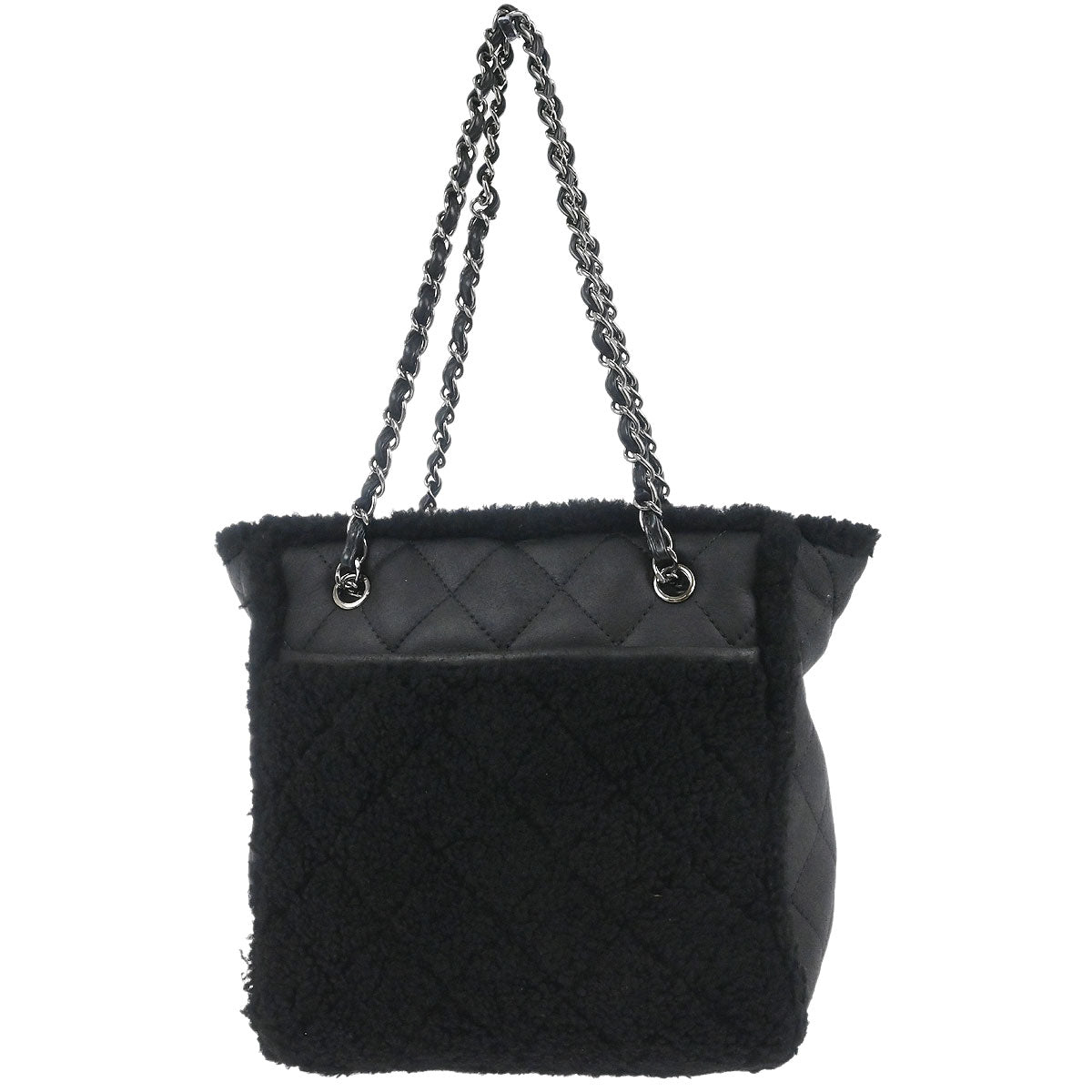 Chanel 2018-2019 Black Mouton Chain Tote Bag