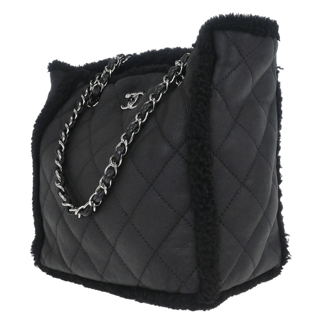 Chanel 2018-2019 Black Mouton Chain Tote Bag