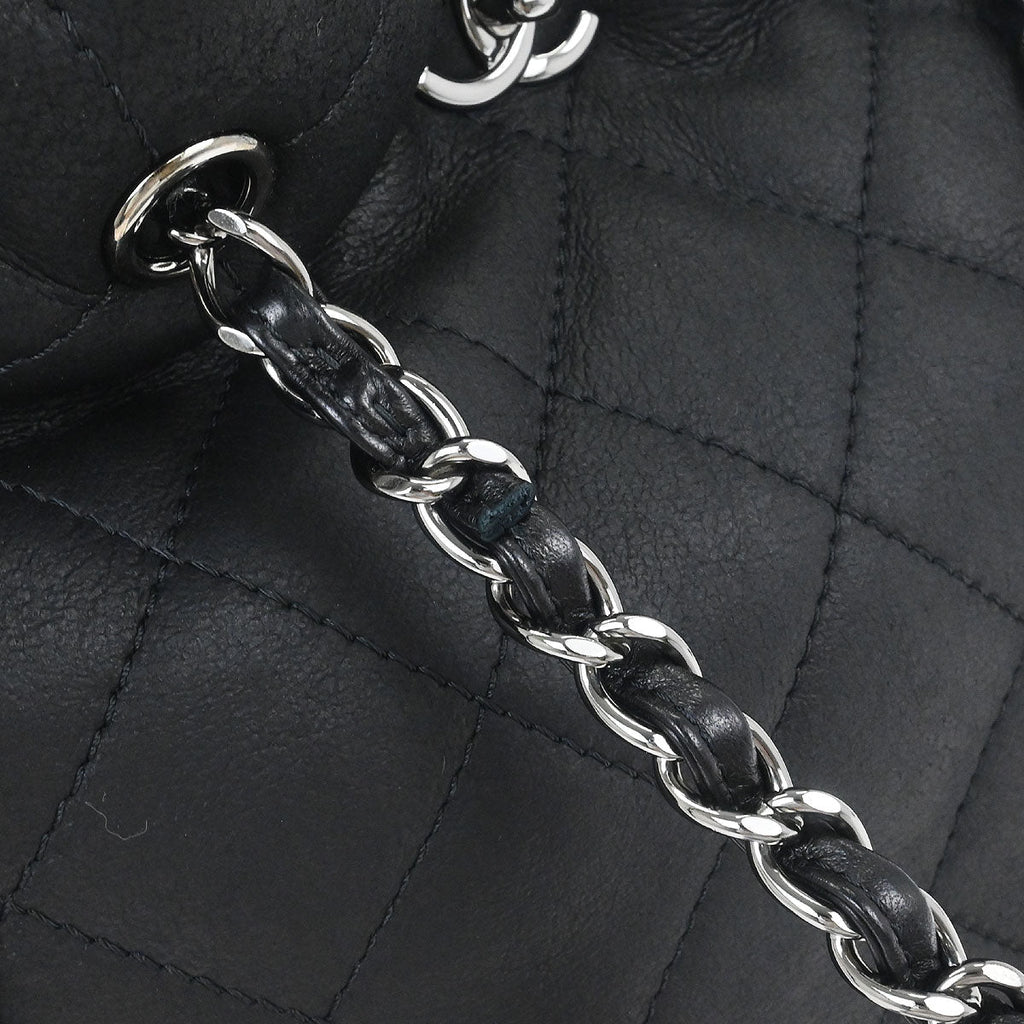 Chanel 2018-2019 Black Mouton Chain Tote Bag