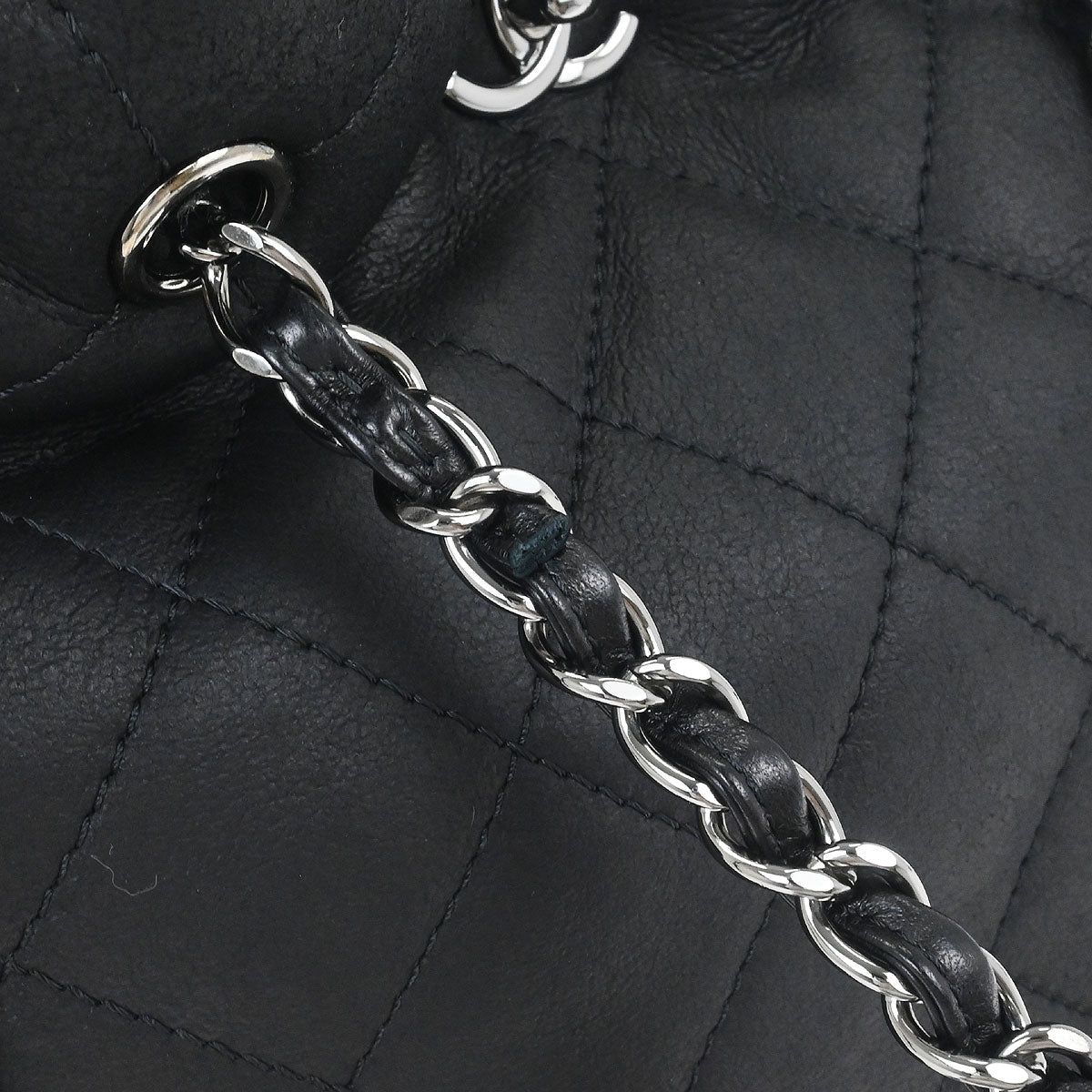 Chanel 2018-2019 Black Mouton Chain Tote Bag