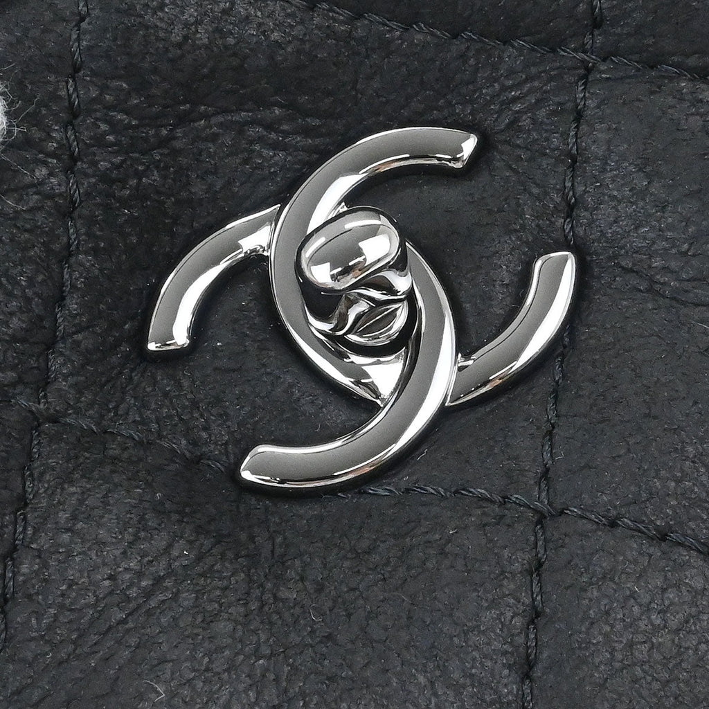 Chanel 2018-2019 Black Mouton Chain Tote Bag