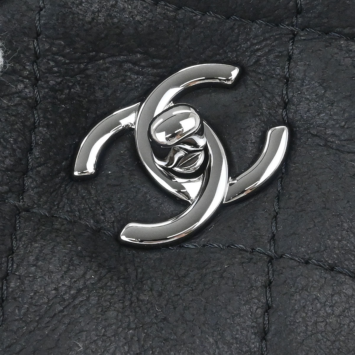 Chanel 2018-2019 Black Mouton Chain Tote Bag