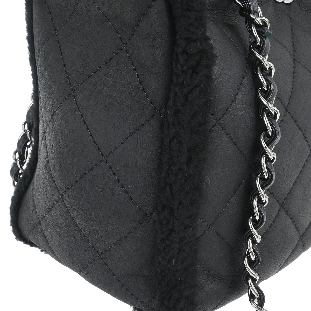 Chanel 2018-2019 Black Mouton Chain Tote Bag