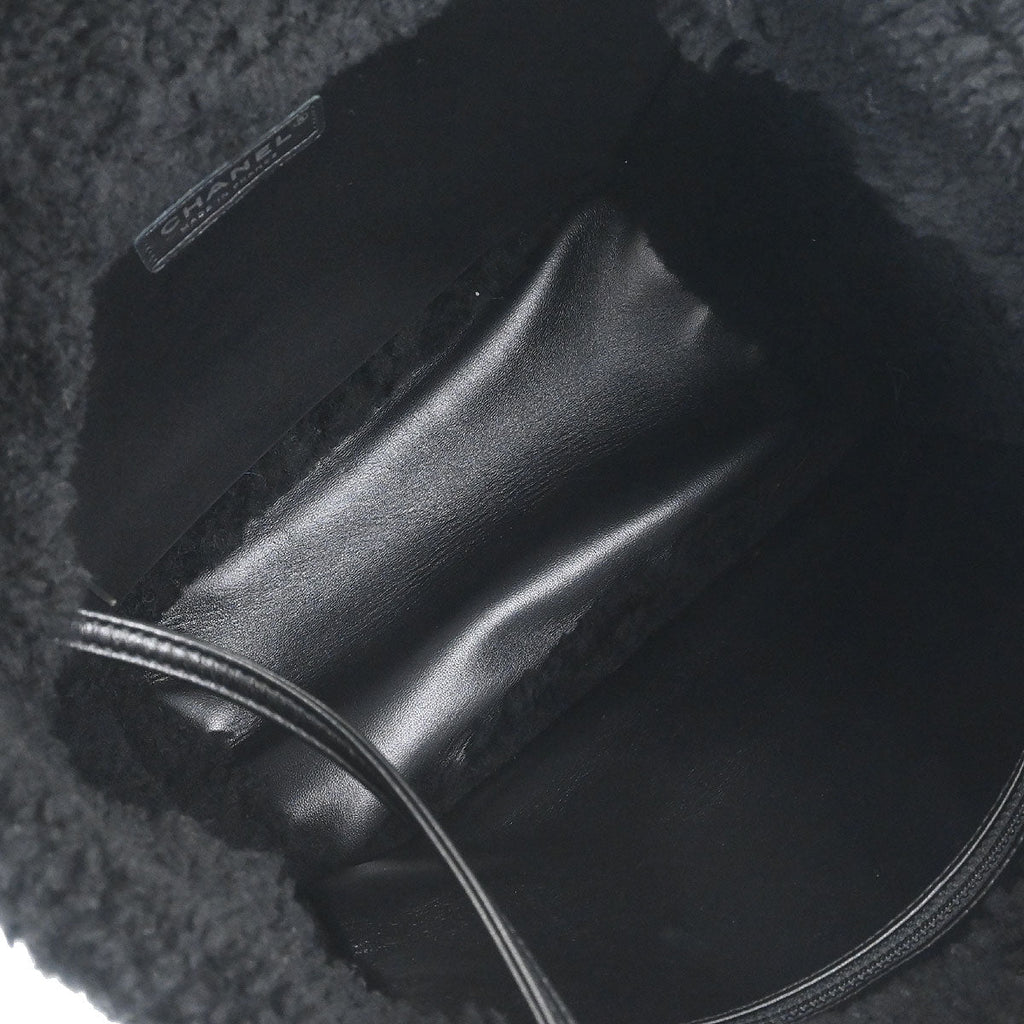 Chanel 2018-2019 Black Mouton Chain Tote Bag