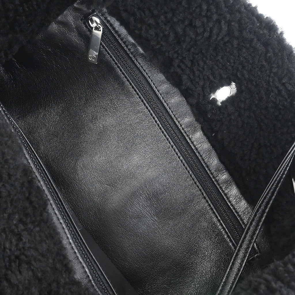 Chanel 2018-2019 Black Mouton Chain Tote Bag