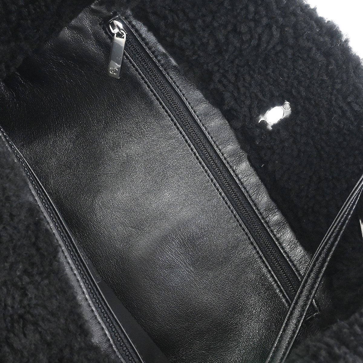 Chanel 2018-2019 Black Mouton Chain Tote Bag