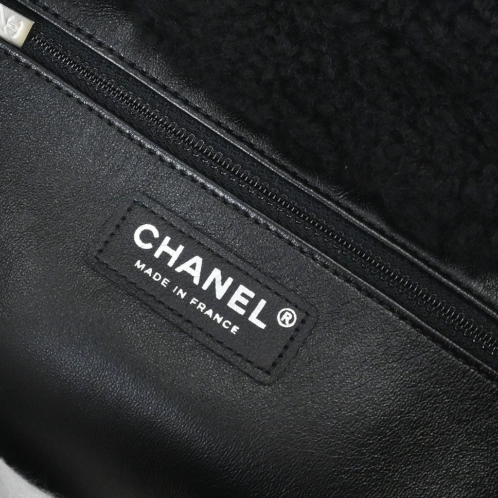 Chanel 2018-2019 Black Mouton Chain Tote Bag
