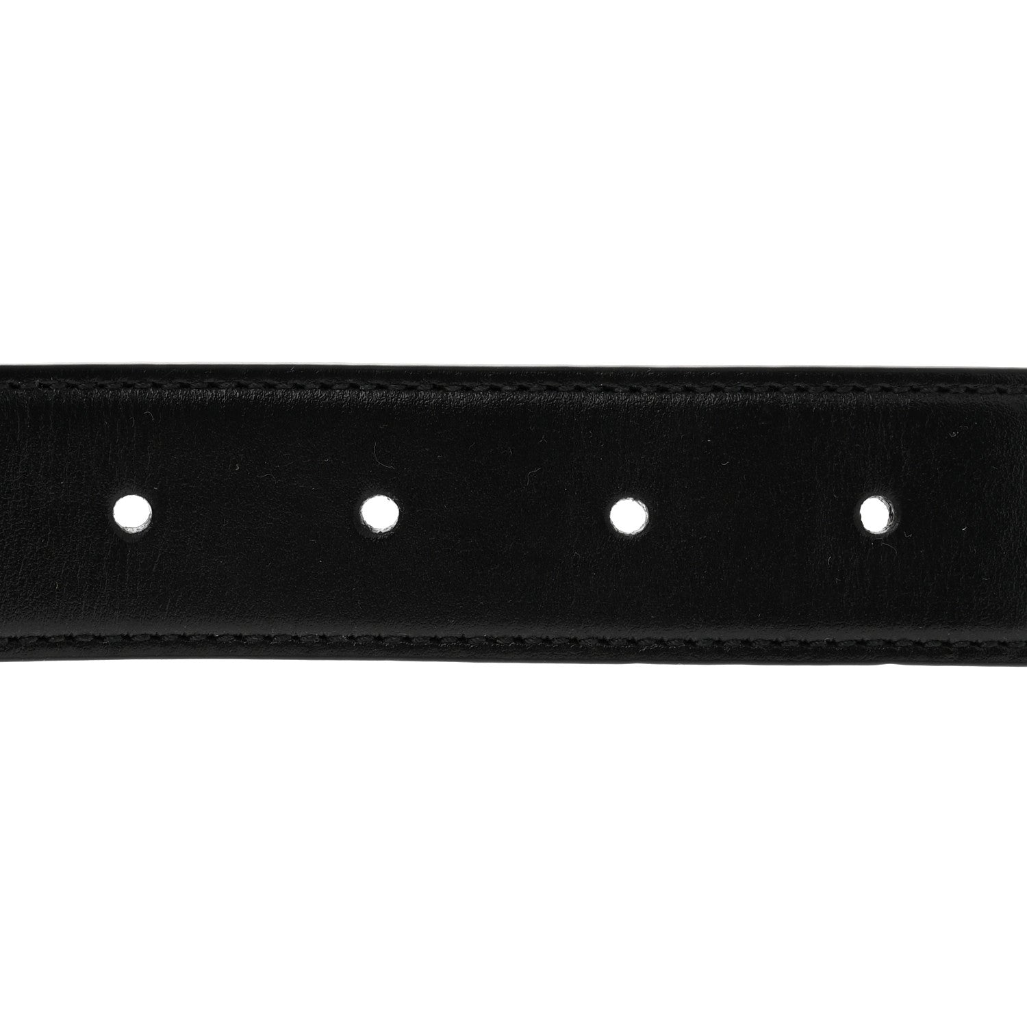 Gucci Calfskin Baguette Crystal Double G 30mm Belt 80 32 Black