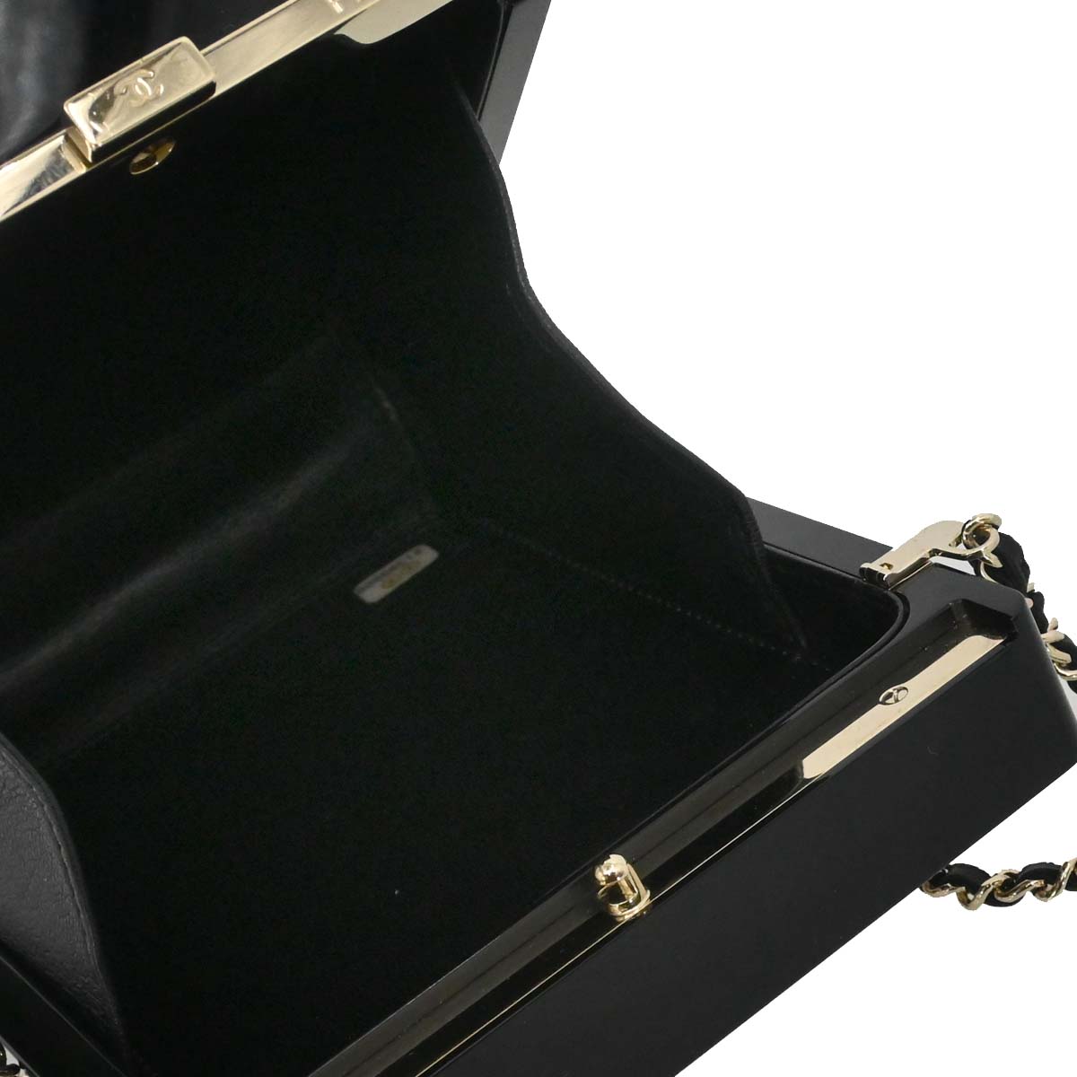 Chanel 2015-2016 Black Acrylic Rhinestone Plexiglass Mosaic No.5 Box Shoulder Bag