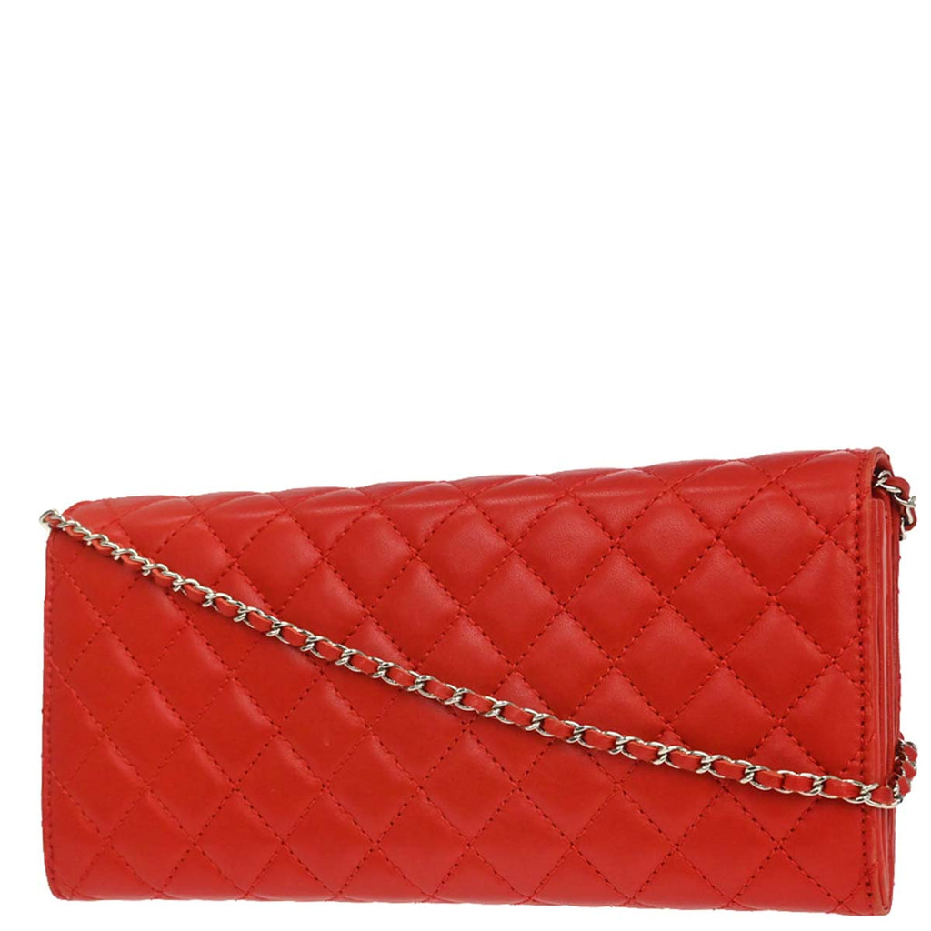 Chanel 2010-2011 Red Lambskin WOC Wallet on Chain Bag